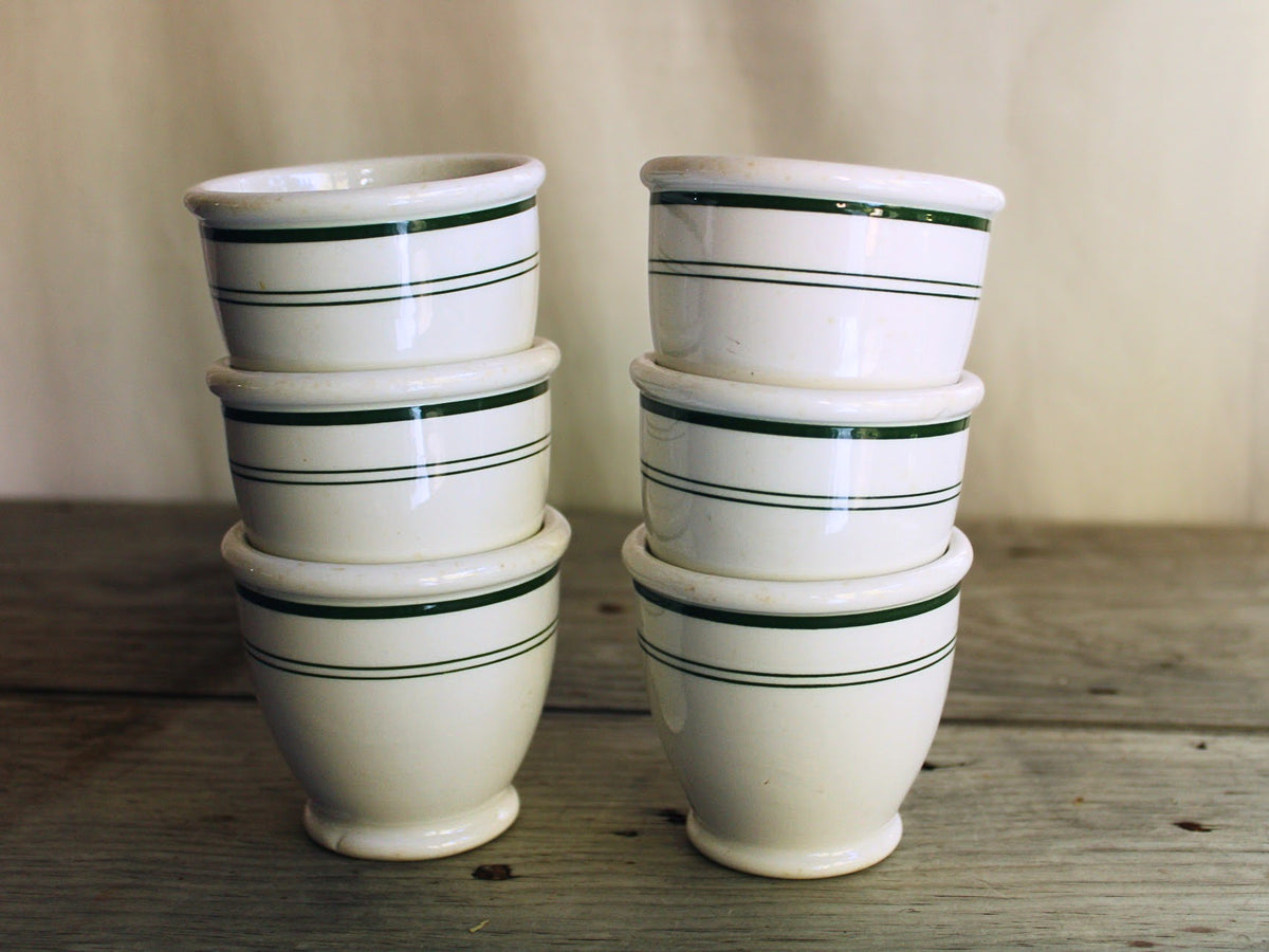 McNicol Green-Banded Footed Bowls · Set of 3