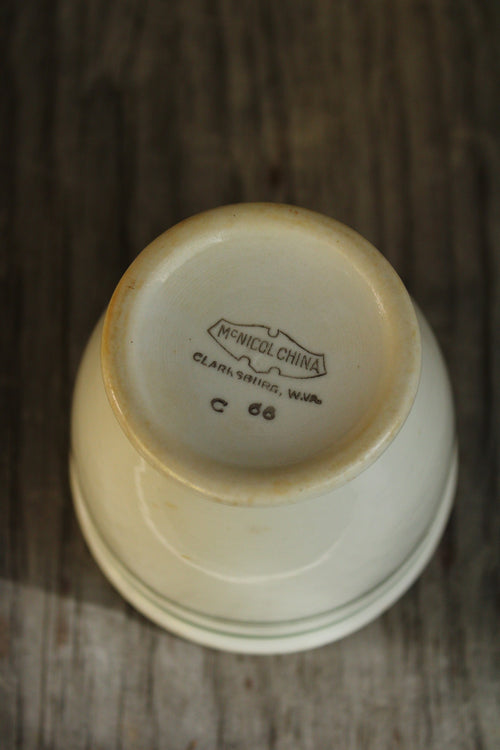 McNicol Green-Banded Footed Bowls · Set of 3