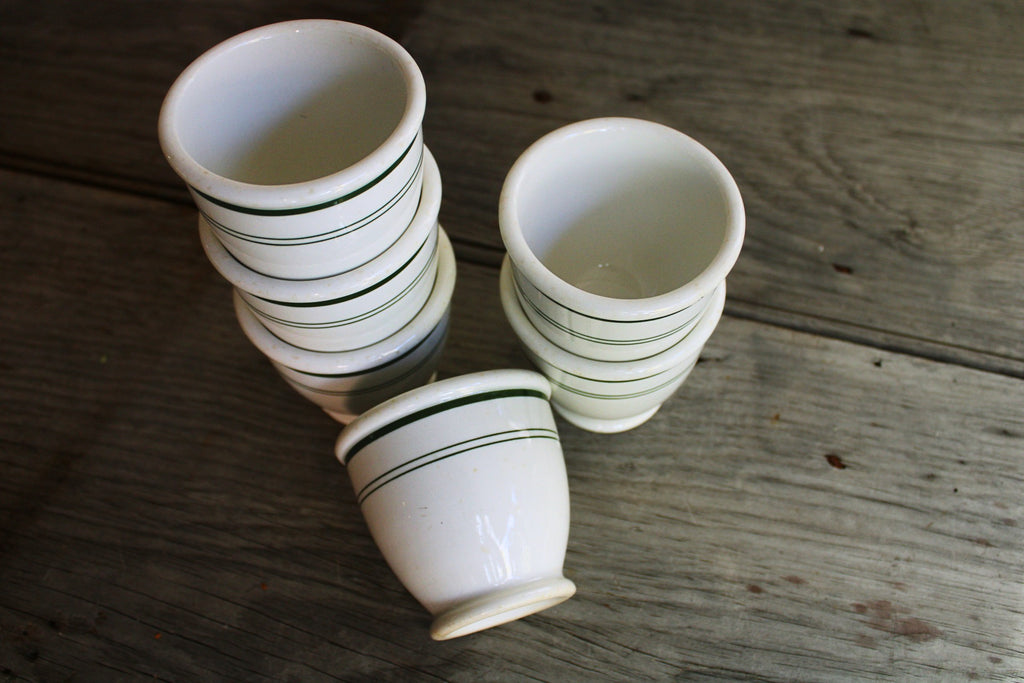 McNicol Green-Banded Footed Bowls · Set of 3