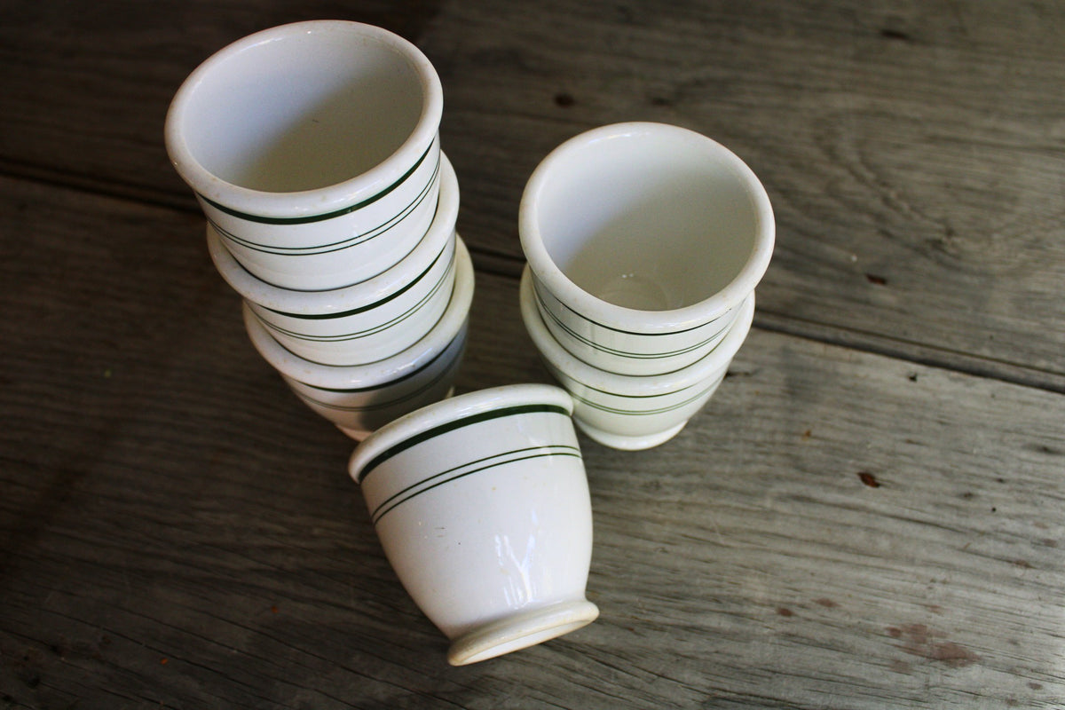McNicol Green-Banded Footed Bowls · Set of 3